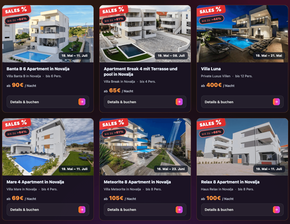 Last-Minute-aanbiedingen in Novalja: Jouw vakantie-deals
